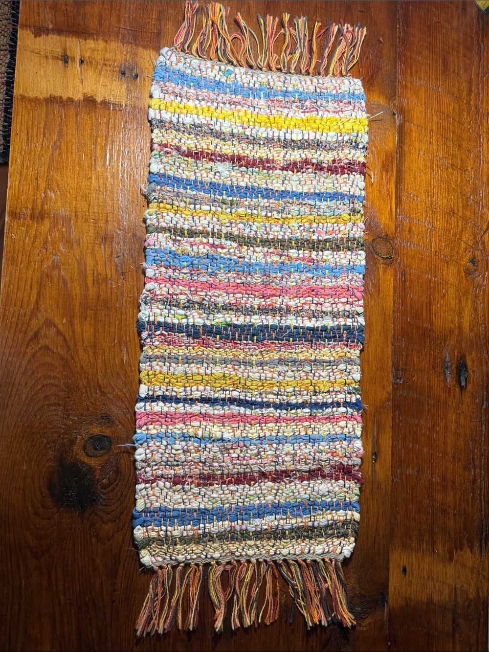 🌿 29”x12 Multi Color Table Runner Handmade Loom Woven